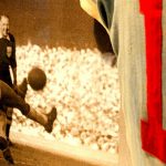 foto antigua de un partido de fútbol en el museo del fútbol uruguayo