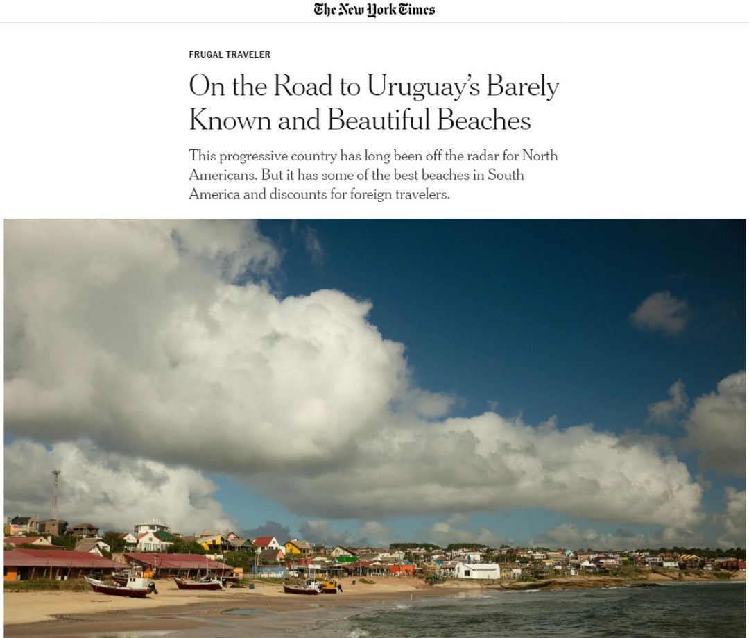 Portada del New York Times playas uruguayas